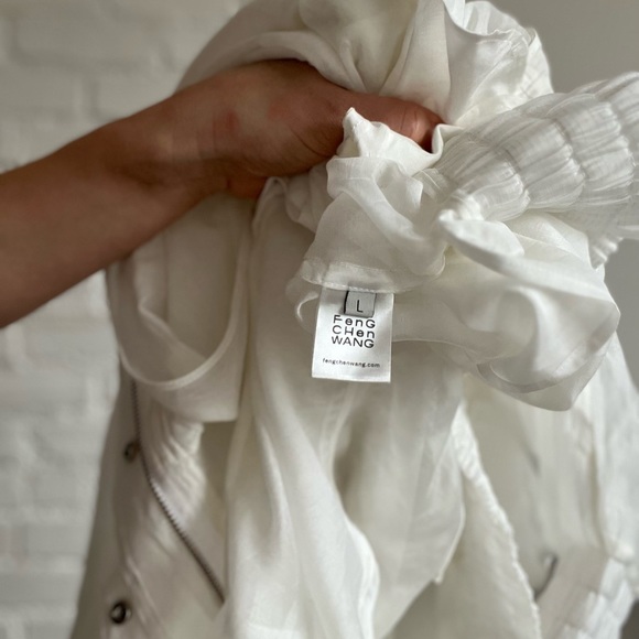 FenG CHen WANG Sheer White Jacket Luxury Size Large - Picture 15 of 16